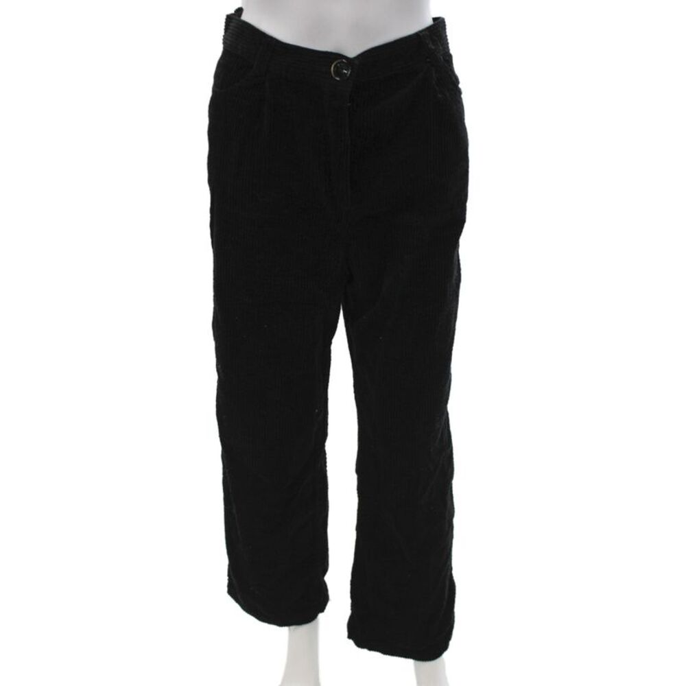 Sessun Womens Chino Pants Black Cotton Button Size 36